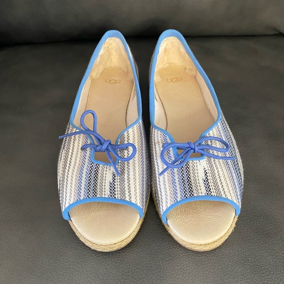 UGG Marleigh Blue Open Toe Flats Size 9 - Picture 2 of 9